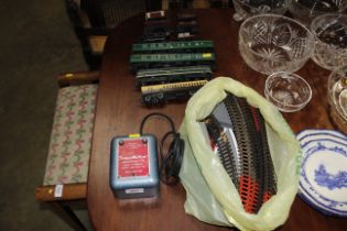 A collection of model railway items and track