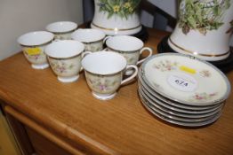Six Noritake cups and saucers