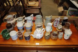 A quantity of various 19th Century and later jugs
