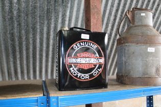 A reproduction Harley Davidson fuel can (236)