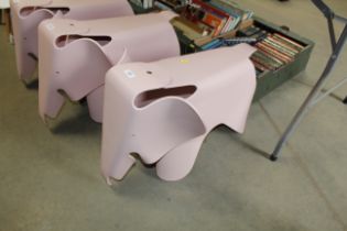 An Eames style stool in the form of an elephant