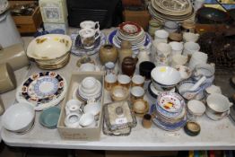 A collection of decorative china including dolls t