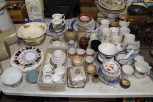 A collection of decorative china including dolls t