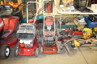 A Mountfield petrol lawn mower with Briggs and Str