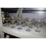 A collection of Babycham glasses