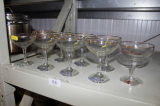 A collection of Babycham glasses