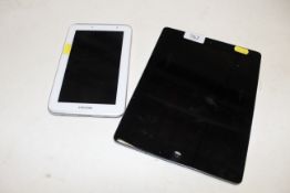 A Samsung tablet and an iPad