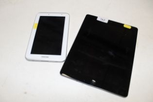 A Samsung tablet and an iPad