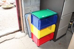 A plastic storage unit etc.