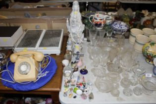 A blanc de chine figure AF, various other ornaments and small china items