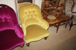 A Victorian upholstered nursing chair