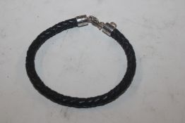 A Thomas Sabo Sterling silver and leather men's br