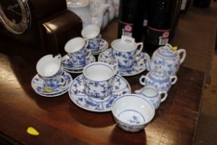 A collection of Dresden style dolls tea ware - som