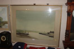 Peter Burman, framed and glazed watercolour study