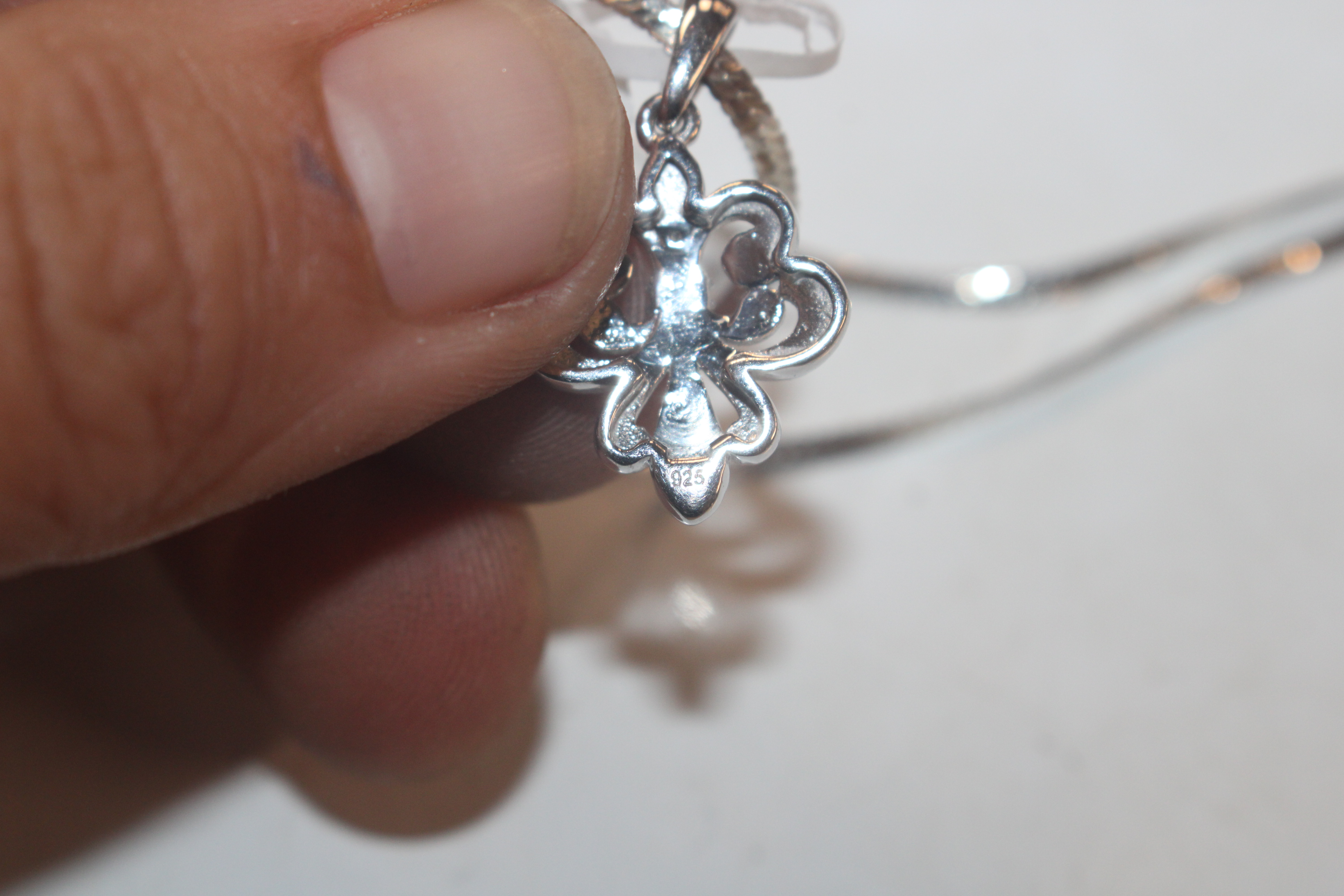 Six Sterling silver pendant necklaces, some semi-pr - Bild 4 aus 30