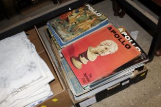 A box of Apollo magazines etc.