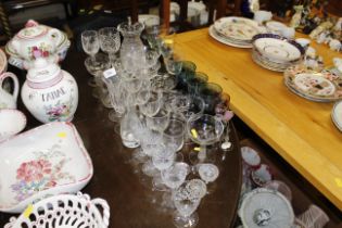 A quantity of table glassware