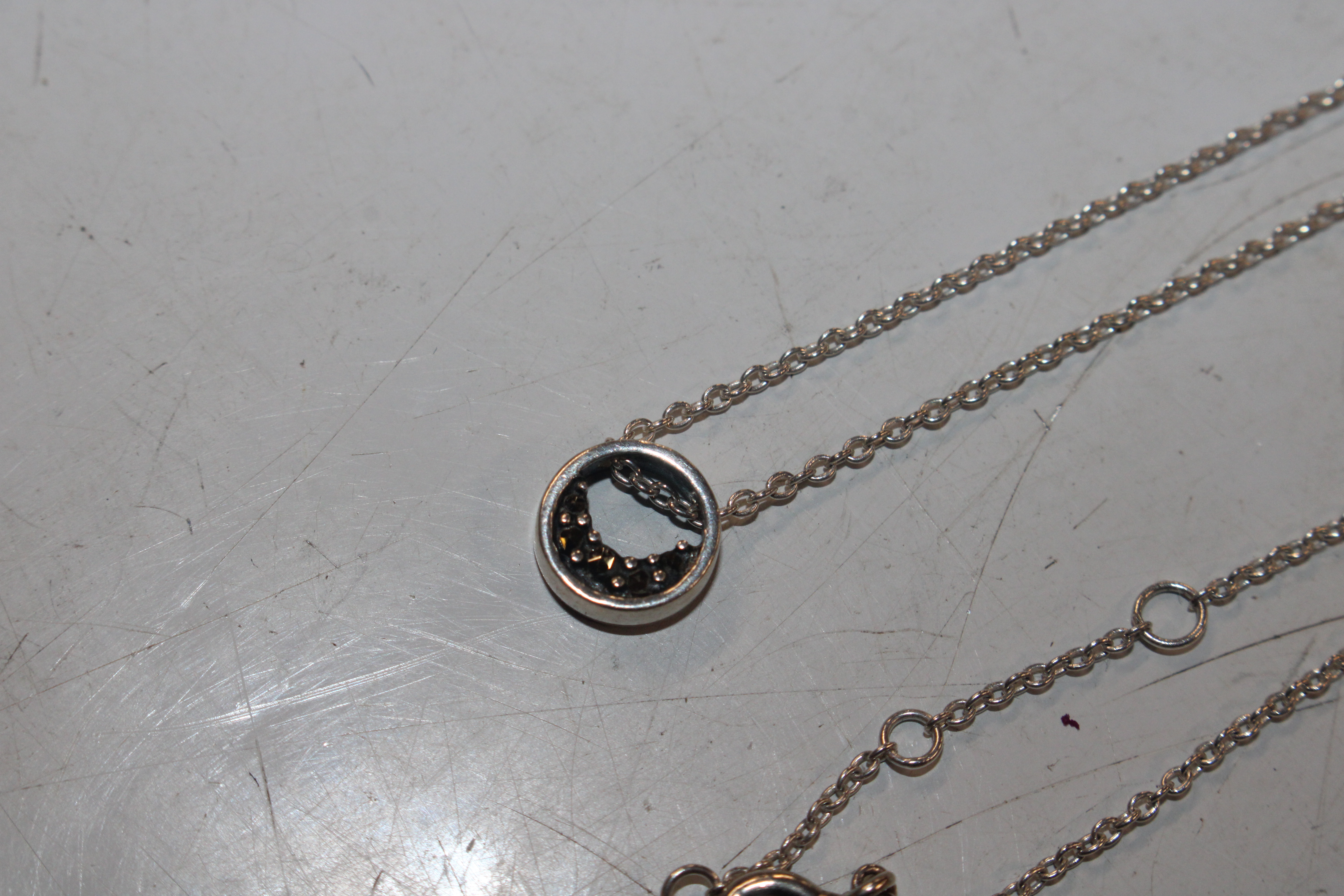 Six Sterling silver pendant necklaces, some semi-pr - Bild 8 aus 30