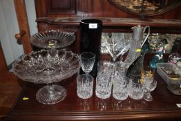 A quantity of various table glassware