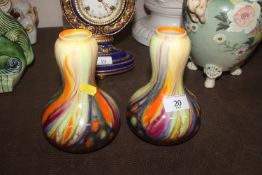 A pair of Falconware "Flamar" vases