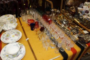 A quantity of various table glassware