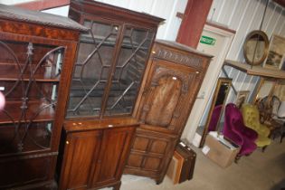 A Regency mahogany astragal glazed bookcase on cup