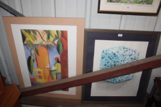 Two large framed and glazed prints