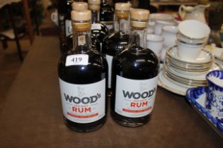 Two bottles of Woods Old Navy Rum