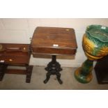 A Victorian rosewood side table, fitted single dra