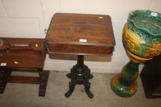 A Victorian rosewood side table, fitted single dra