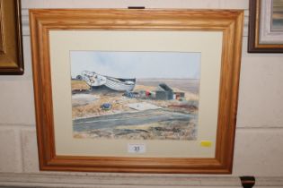 David Levett, framed and glazed watercolour study d