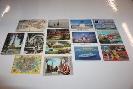 A bundle of mixed post-cards. stamps etc.