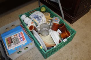 A box of various sundry glass and china