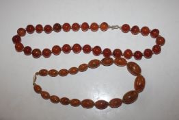 A heavy white metal agate bead necklace