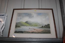 Duncan Russel, watercolour study depicting Loch Lo