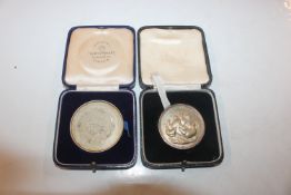 Two silver medallions for East and West Suffolk Co