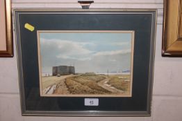 John Hutchinson, framed and glazed watercolour stu