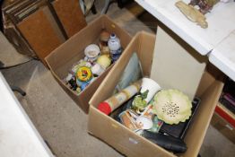 Two boxes of various sundry glass and china to inc