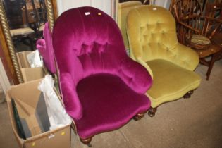 A Victorian upholstered nursing chair