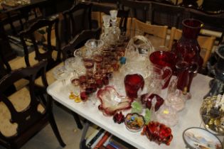 A large quantity of table glassware to include a p