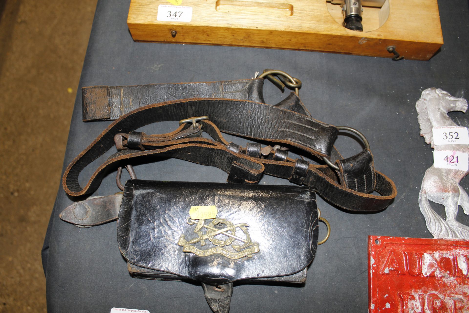 A Victorian naval officers belt with Victorian car
