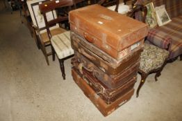 Five vintage suitcases