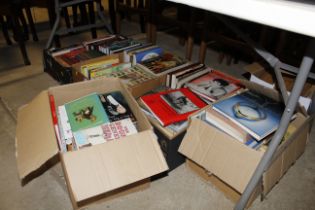 Boxes of various books