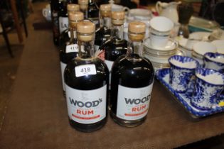 Two bottles of Woods Old Navy Rum