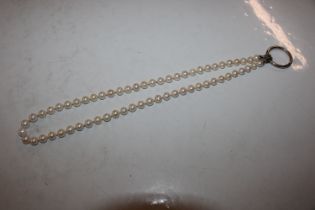 A cultured pearl necklace