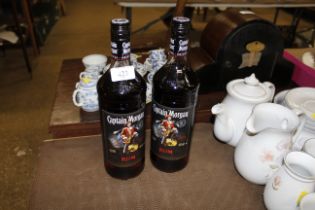 Two bottles of Captain Morgan's original Rum