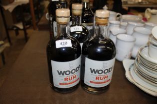 Two bottles of Woods Old Navy Rum