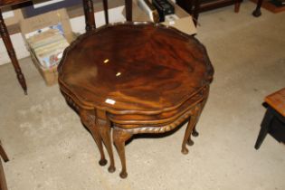 A walnut Queen Anne style quartet of tables