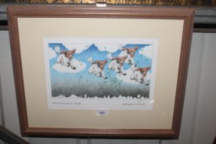 After Simon Drew pencil signed print, "Springers I