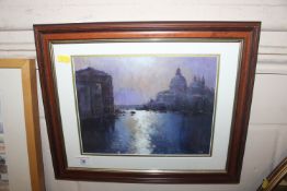A framed and glazed acrylic "Grand Canal, Venice"